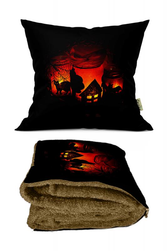 Halloween%20Desenli%20İç%20Dolgusu%20Battaniyeli%20Araç%20İçi%20Opsiyonel%20Yastık%2038x38cm