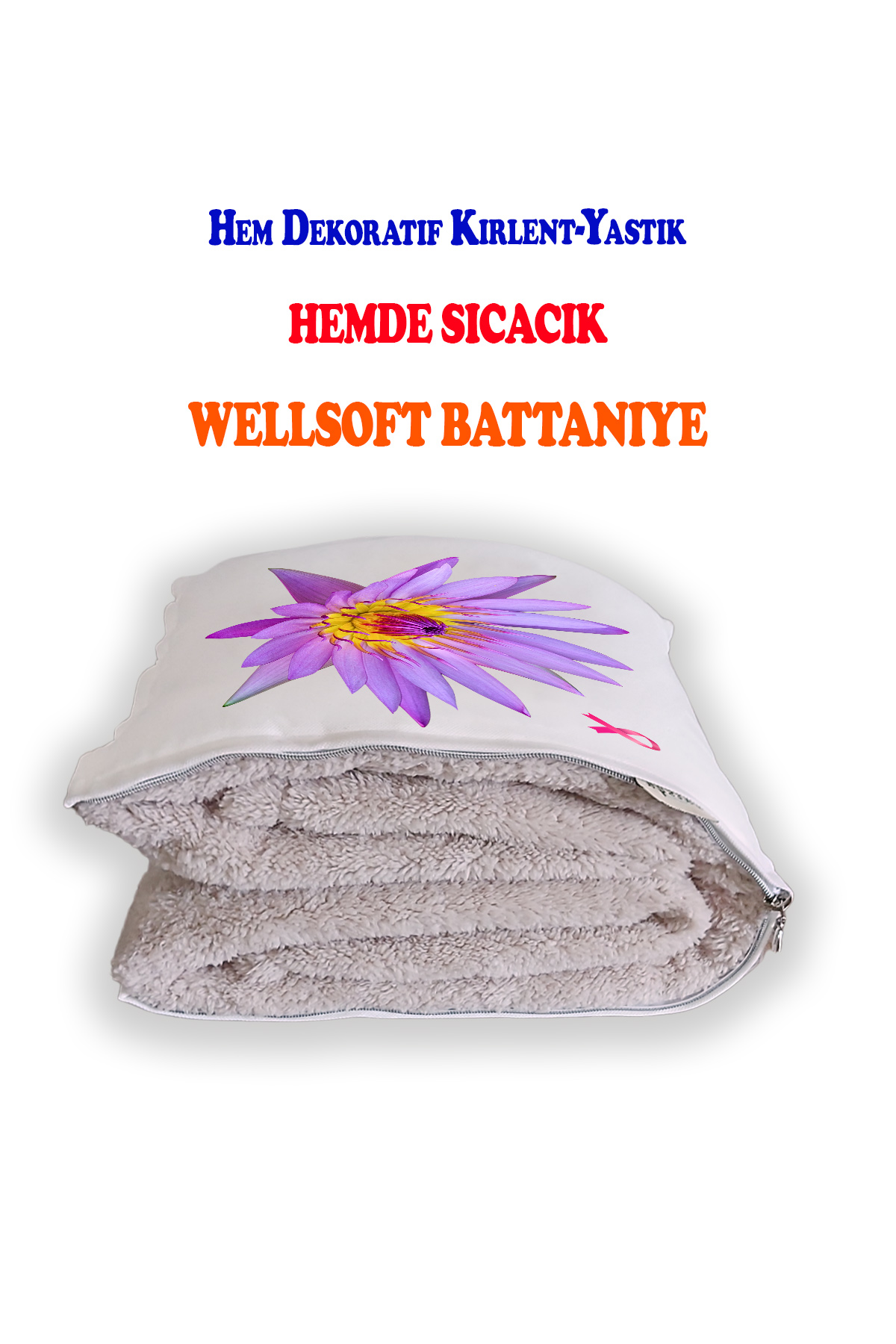 Lotus%20Çiçeği%20Lotus%20Çiçeği%20Tv%20Battaniyeli%20Opsiyonel%20Dekoratif%20Kırlent%20Yastık