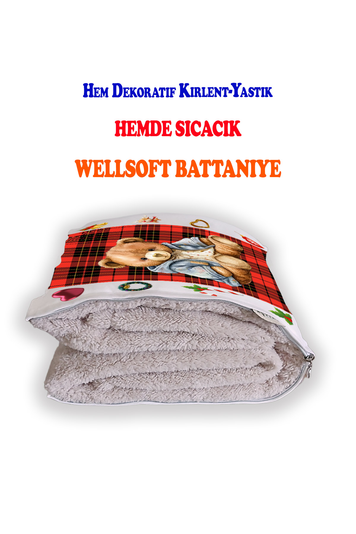 Yılbaşı%20Özel%20Seri%20Sevimli%20Ayıcık%20Teddy%20Bear%20Tv%20Battaniyeli%20Opsiyonel%20Dekoratif%20Hediye%20Yastık