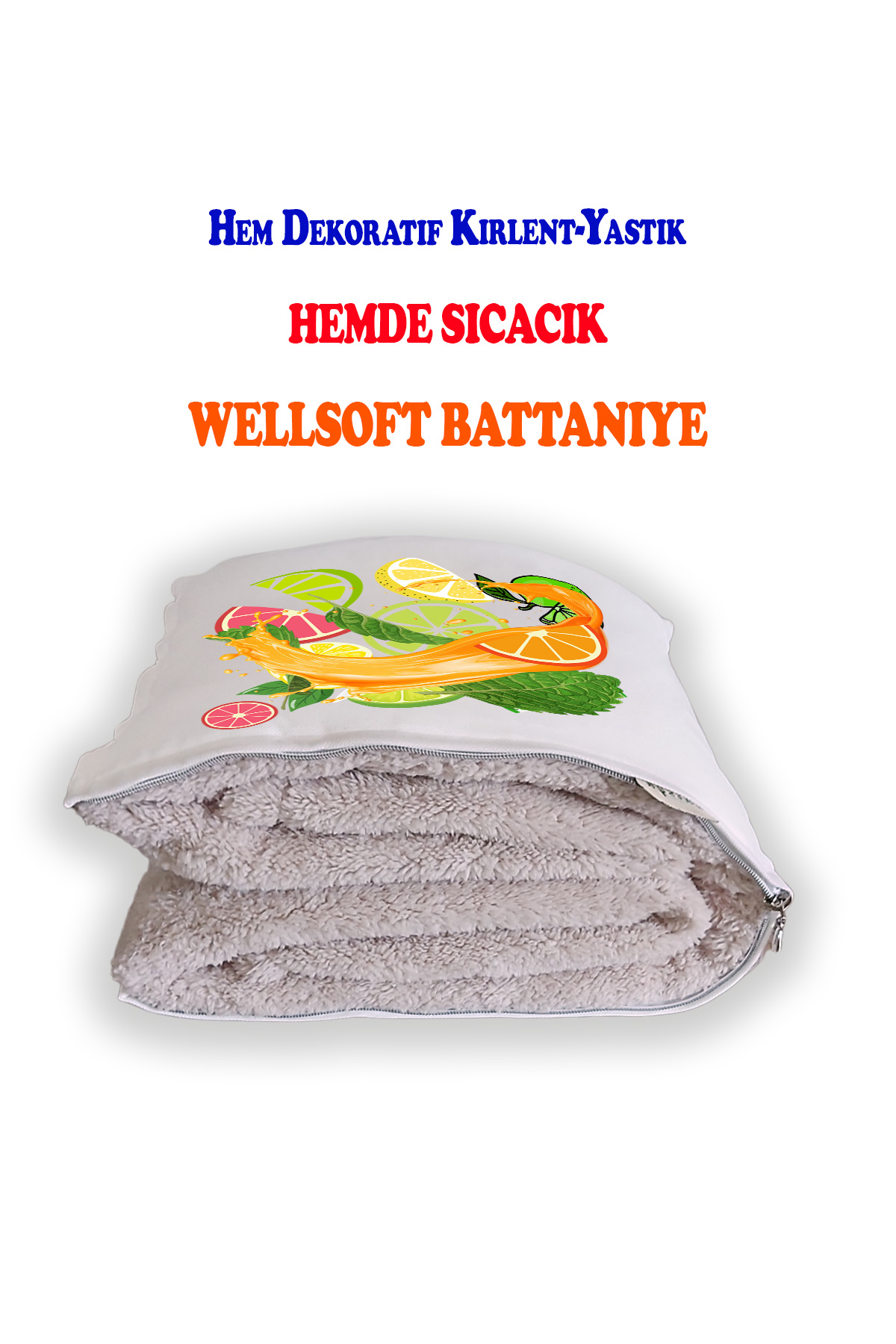 Fresh%20Meyve%20Dilimleri%20Baskılı%20Dekoratif%20Yastık%20Kırlent%20Opsiyonel%20Battaniye%202%20in%201