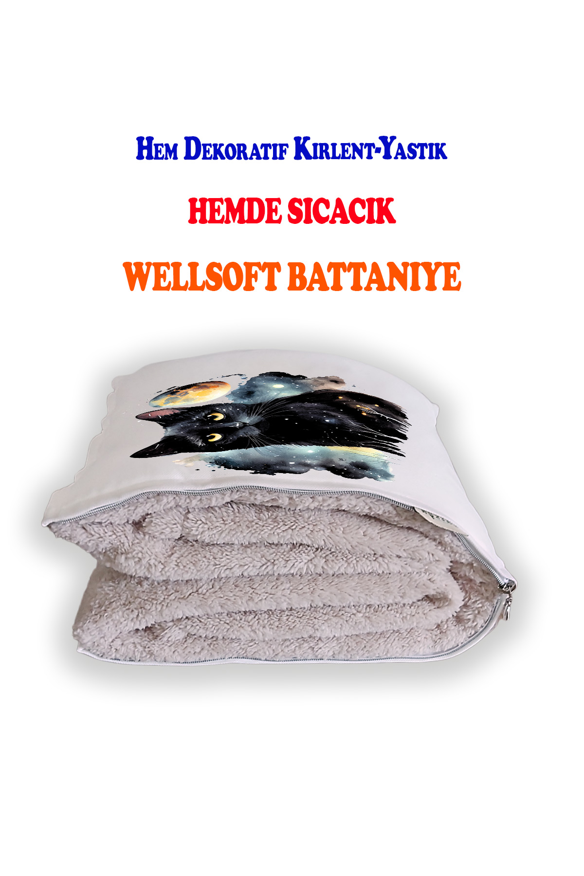 Ay%20Işığı%20Kedi%20Baskılı%20Dekoratif%20Yastık%20Kırlent%20Opsiyonel%20Battaniye%202%20in%201