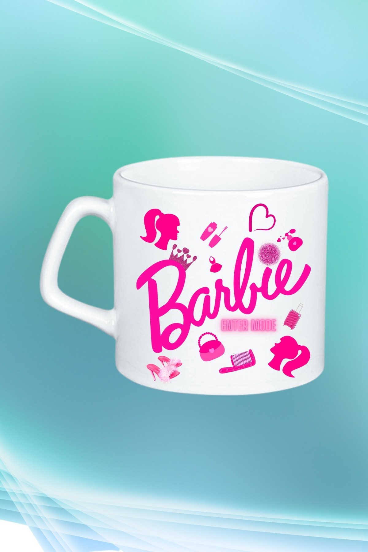 Barbie%20Enter%20Mode%20Baskılı%20Afilli%20Kupa%20Bardak%20Çay%20Kahve%20Fincanı