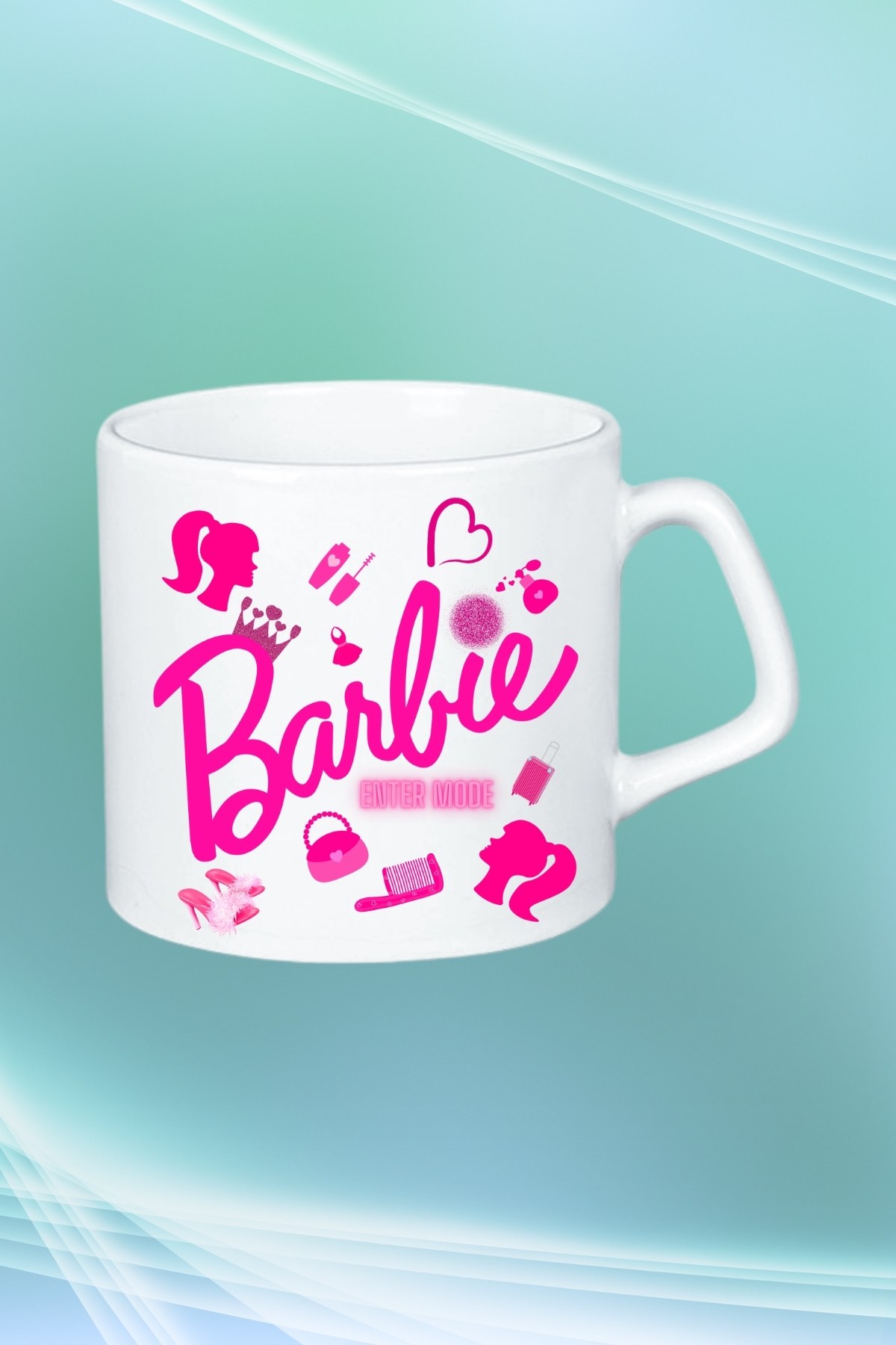 Barbie%20Enter%20Mode%20Baskılı%20Afilli%20Kupa%20Bardak%20Çay%20Kahve%20Fincanı