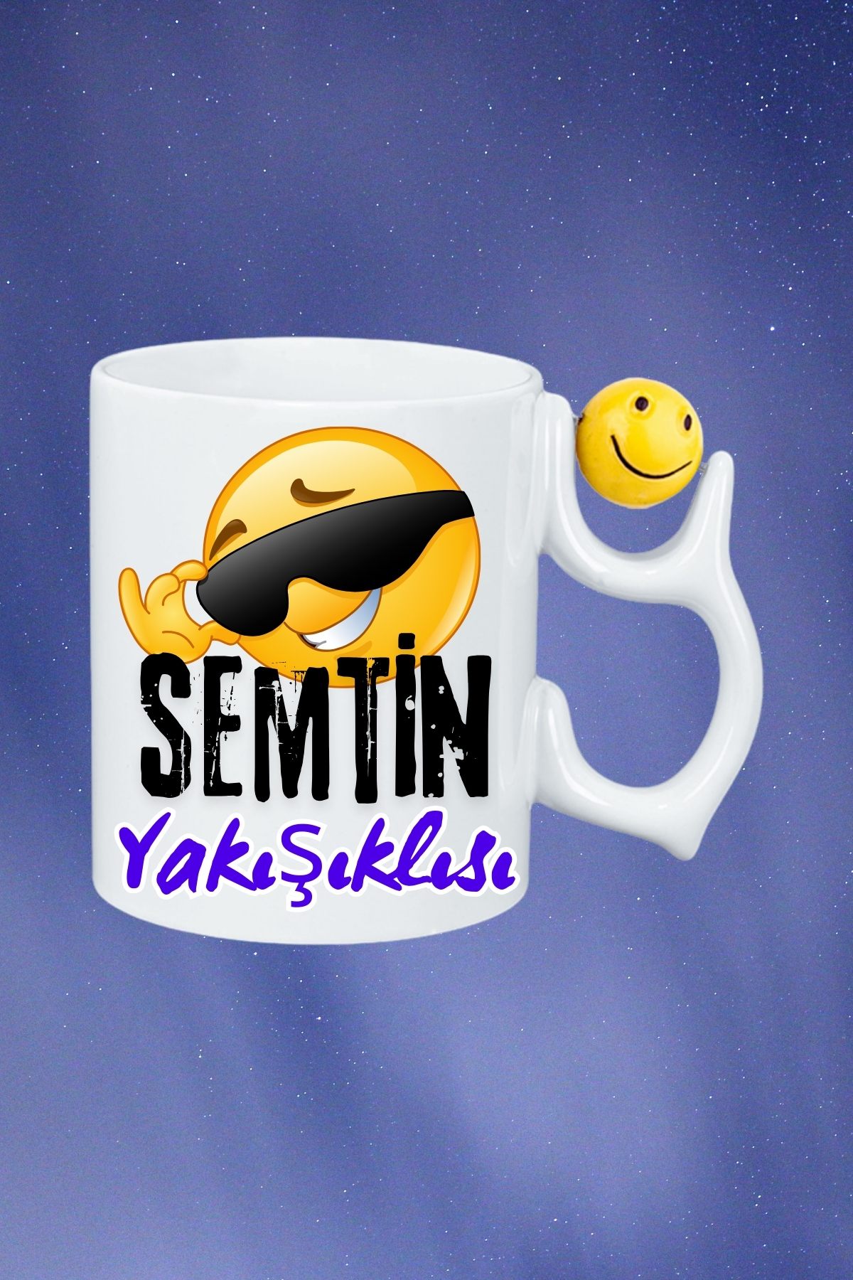 Semtin%20Yakışıklısı%20Baskılı%20Smile%20Emoji%20Toplu%20Kupa%20Bardak%20Çay%20Kahve%20Fincanı