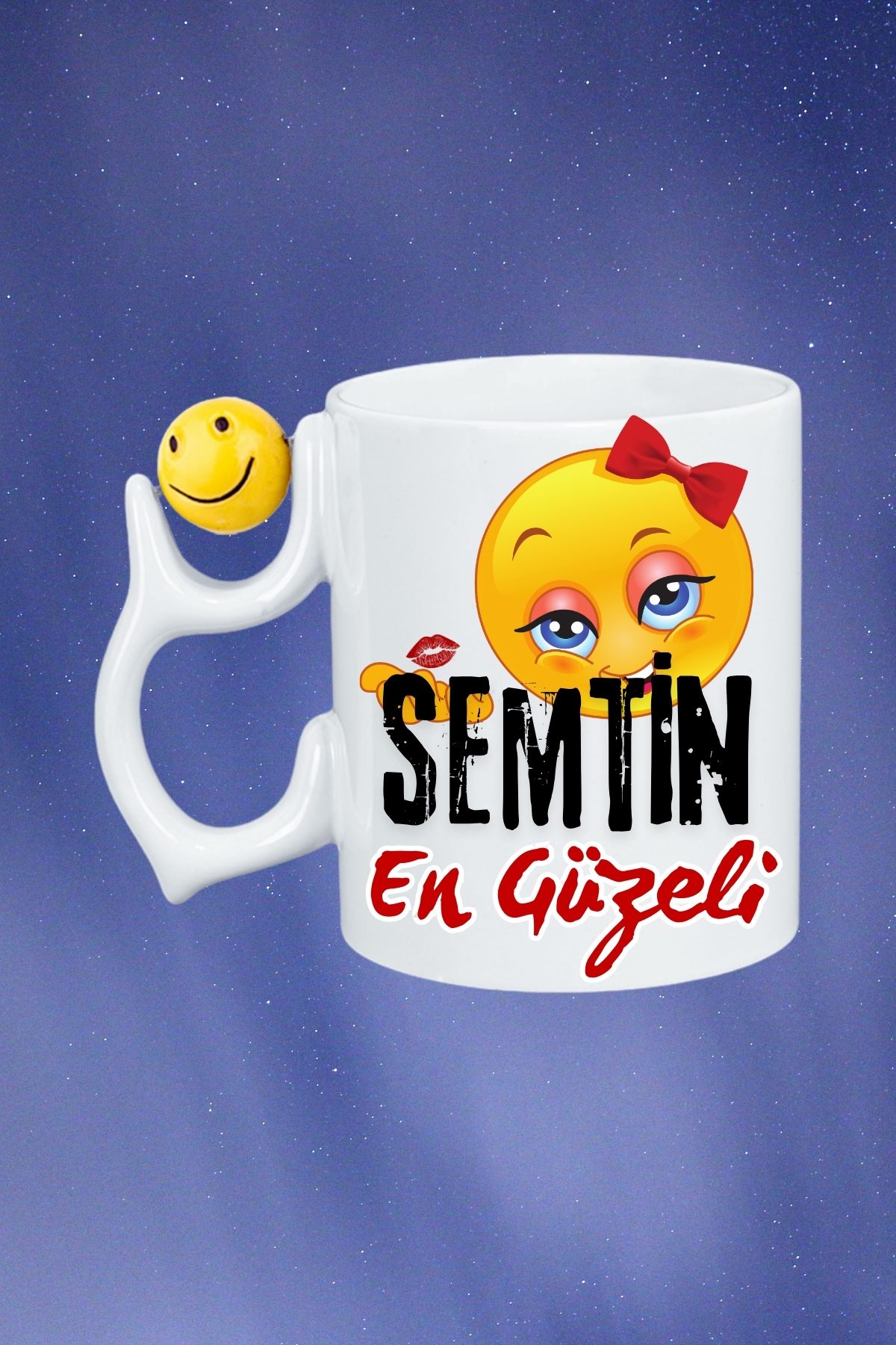 Semtin%20Güzeli%20Baskılı%20Smile%20Emoji%20Toplu%20Kupa%20Bardak%20Çay%20Kahve%20Fincanı