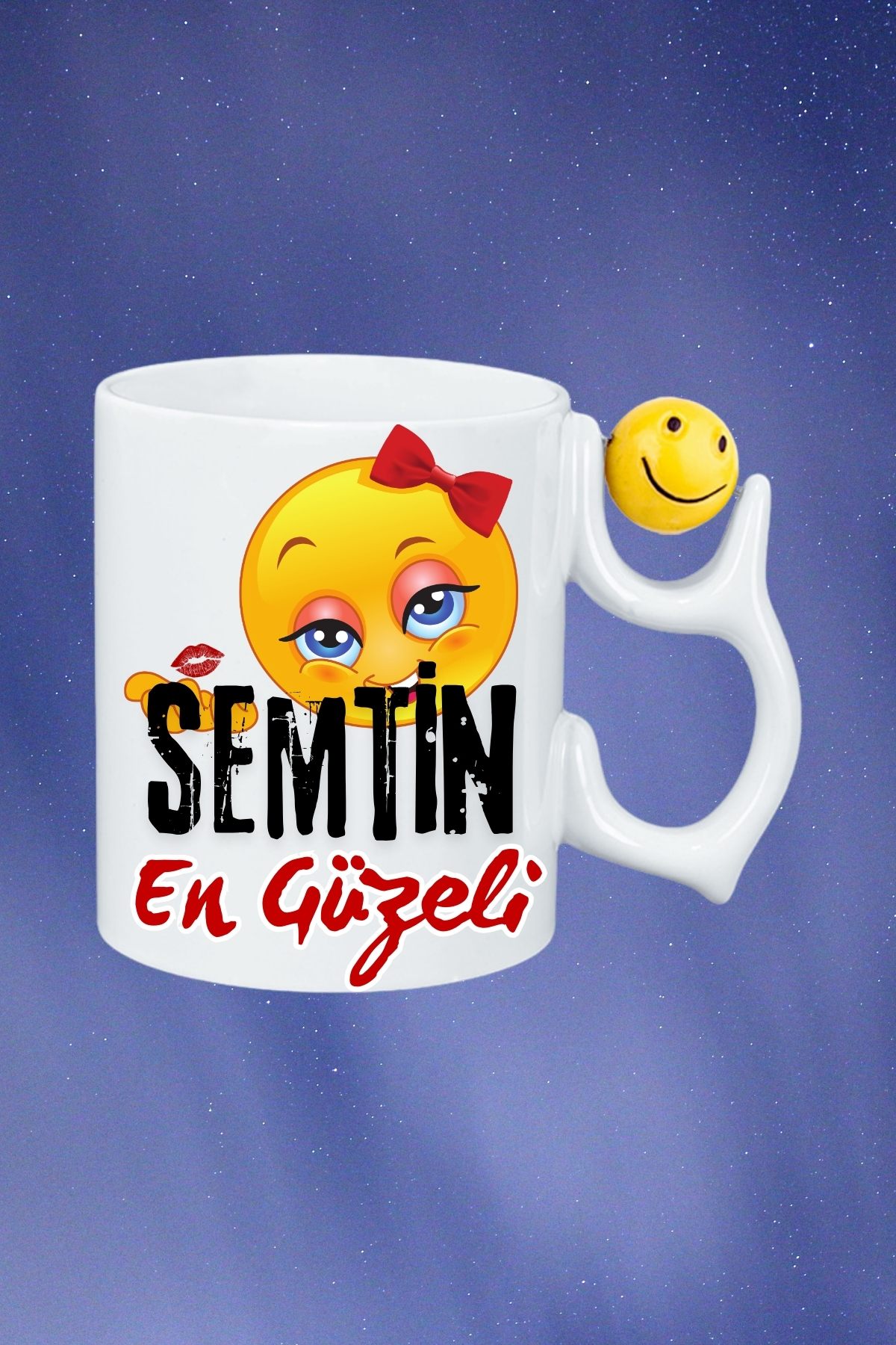 Semtin%20Güzeli%20Baskılı%20Smile%20Emoji%20Toplu%20Kupa%20Bardak%20Çay%20Kahve%20Fincanı