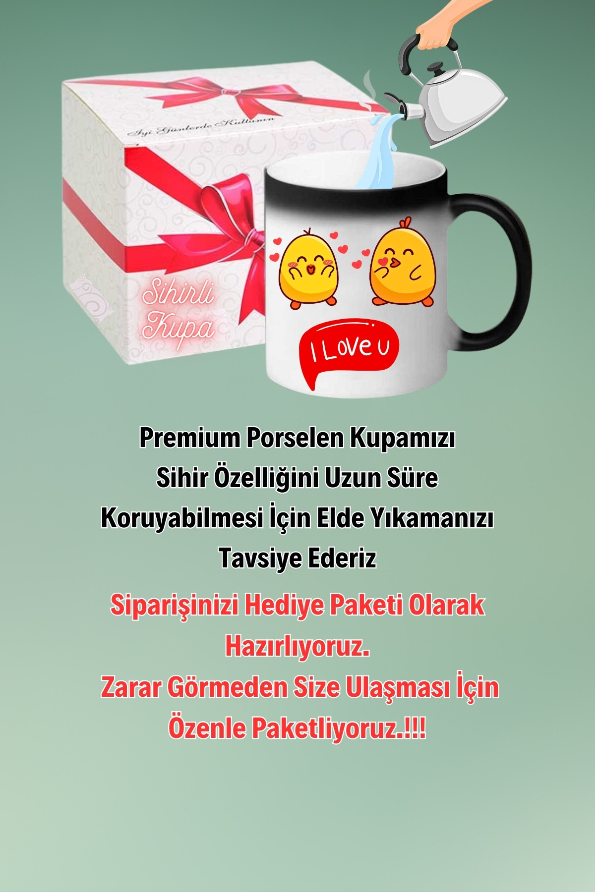 Love%20Ponçik%20Civciv%20Baskılı%20Sihirli%20Kupa%20Bardak%20Çay%20Kahve%20Fincanı