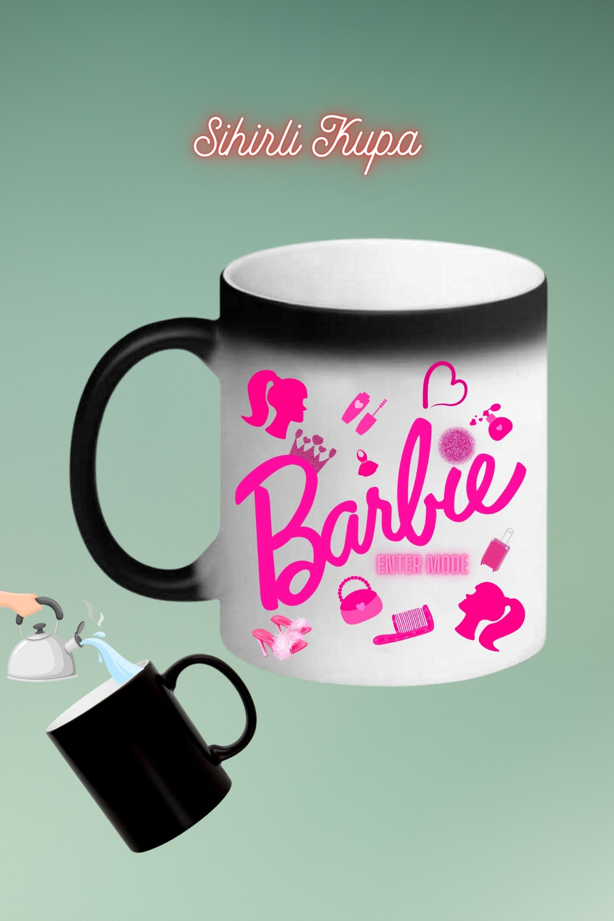 Barbie%20Enter%20Mode%20Baskılı%20Sihirli%20Kupa%20Bardak%20Çay%20Kahve%20Fincanı