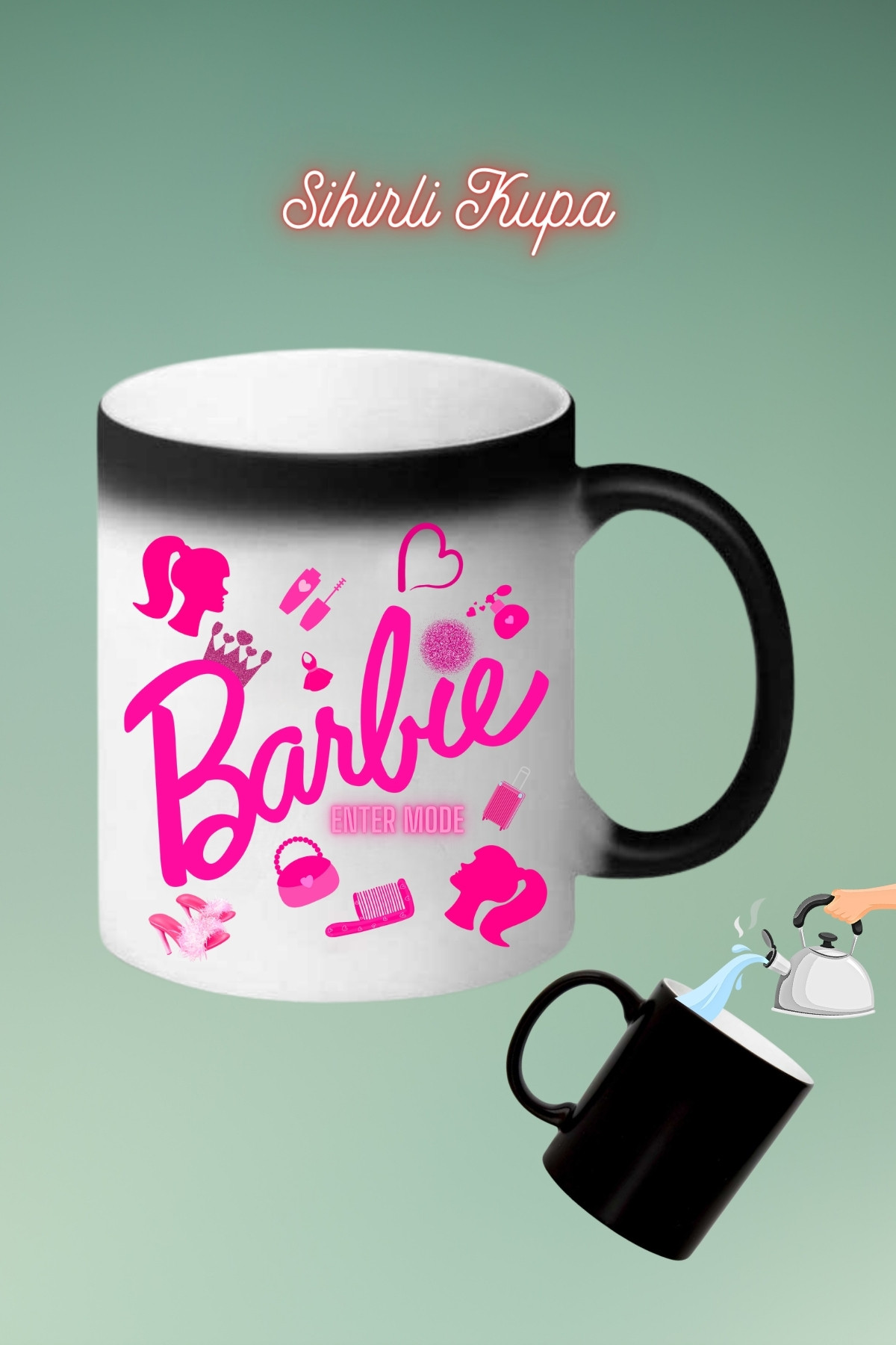 Barbie%20Enter%20Mode%20Baskılı%20Sihirli%20Kupa%20Bardak%20Çay%20Kahve%20Fincanı