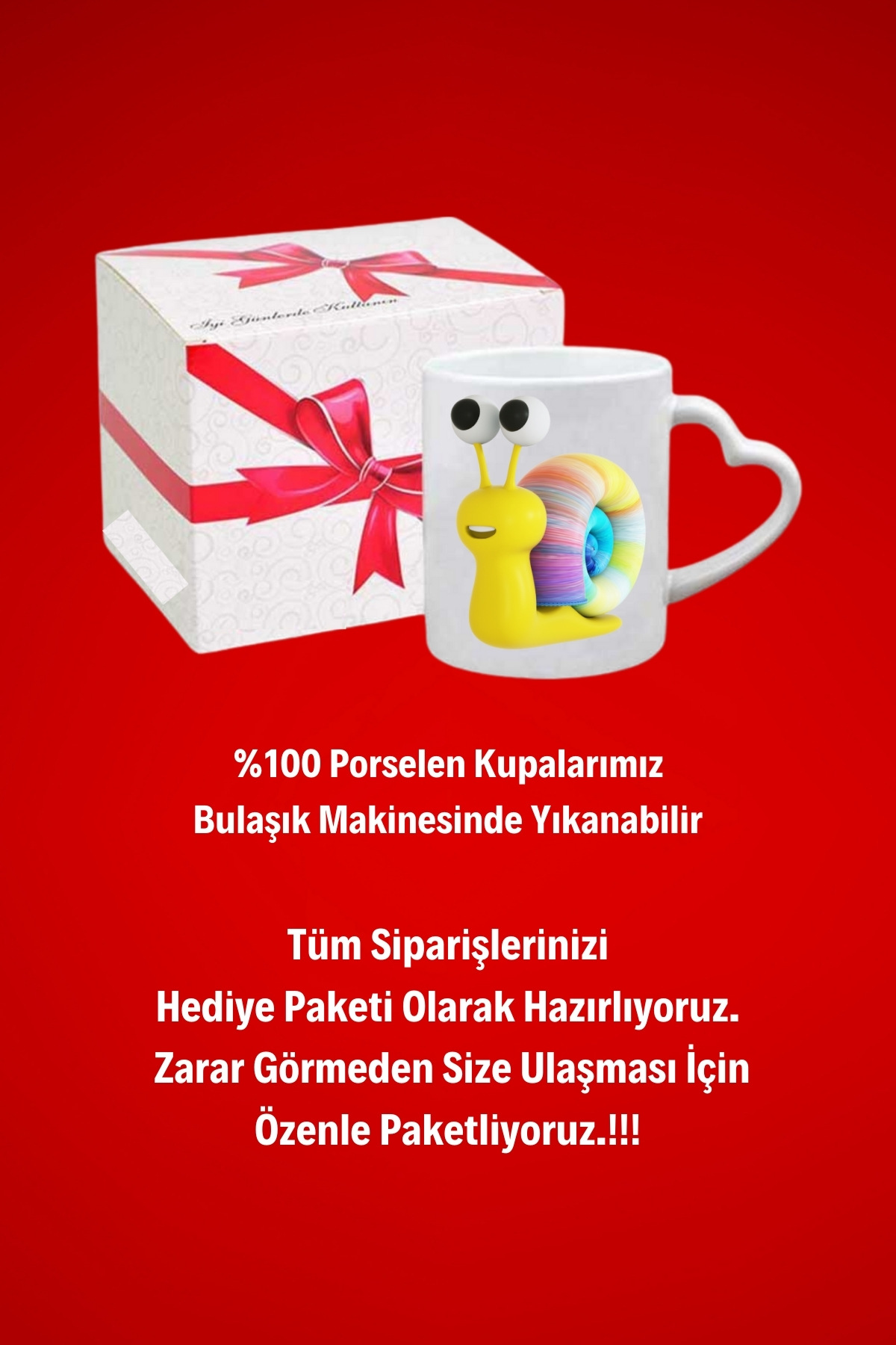 3d%20Gökkuşağı%20Salyangoz%20Baskılı%20Hediye%20Kalp%20Kupa%20Bardak%20Porselen%20Çay%20Kahve%20Fincanı