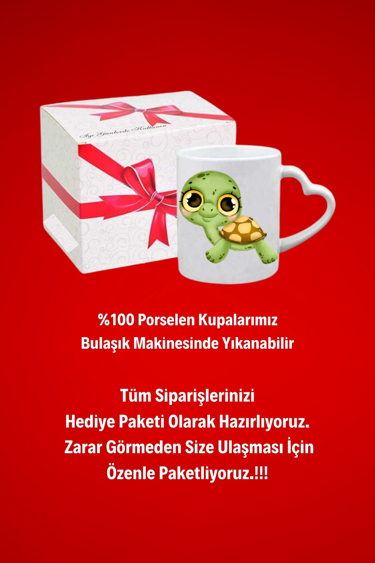 Bebek%20Kaplumbağa%20Baskılı%20Hediye%20Kalp%20Kupa%20Bardak%20Porselen%20Çay%20Kahve%20Fincanı