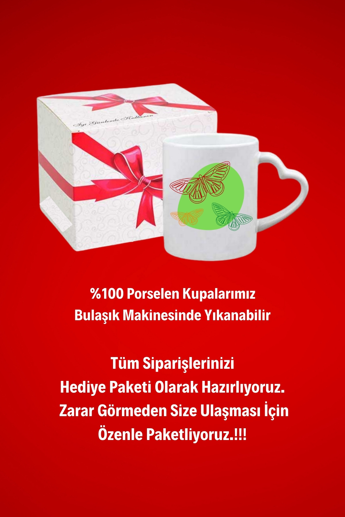 Renkli%20Kelebekler%20Baskılı%20Hediye%20Kalp%20Kupa%20Bardak%20Porselen%20Çay%20Kahve%20Fincanı