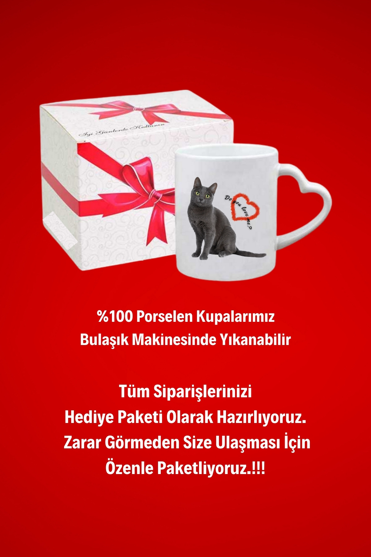 Sevimli%20Kedi%20Siyah%20Kedi%20Baskılı%20Hediye%20Kalp%20Kupa%20Bardak%20Porselen%20Çay%20Kahve%20Fincanı