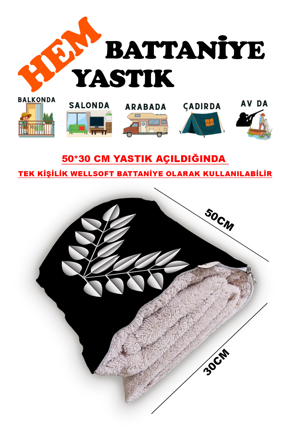 Yaprak%20Motif%20Desen%20Baskılı%20Tv%20Battaniyeli%20Opsiyonel%20Dekoratif%20Hediye%20Yastık%20Battaniye%202in1%20Gifts