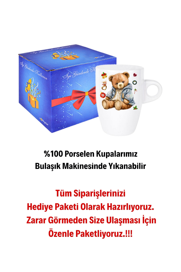 Yeni%20Yıl%20Oyuncak%20Ayı%20Teddy%20Bear%20Baskılı%20Kupa%20Bardak%20Porselen%20Latte%20Filtre%20Kahve%20Fincanı