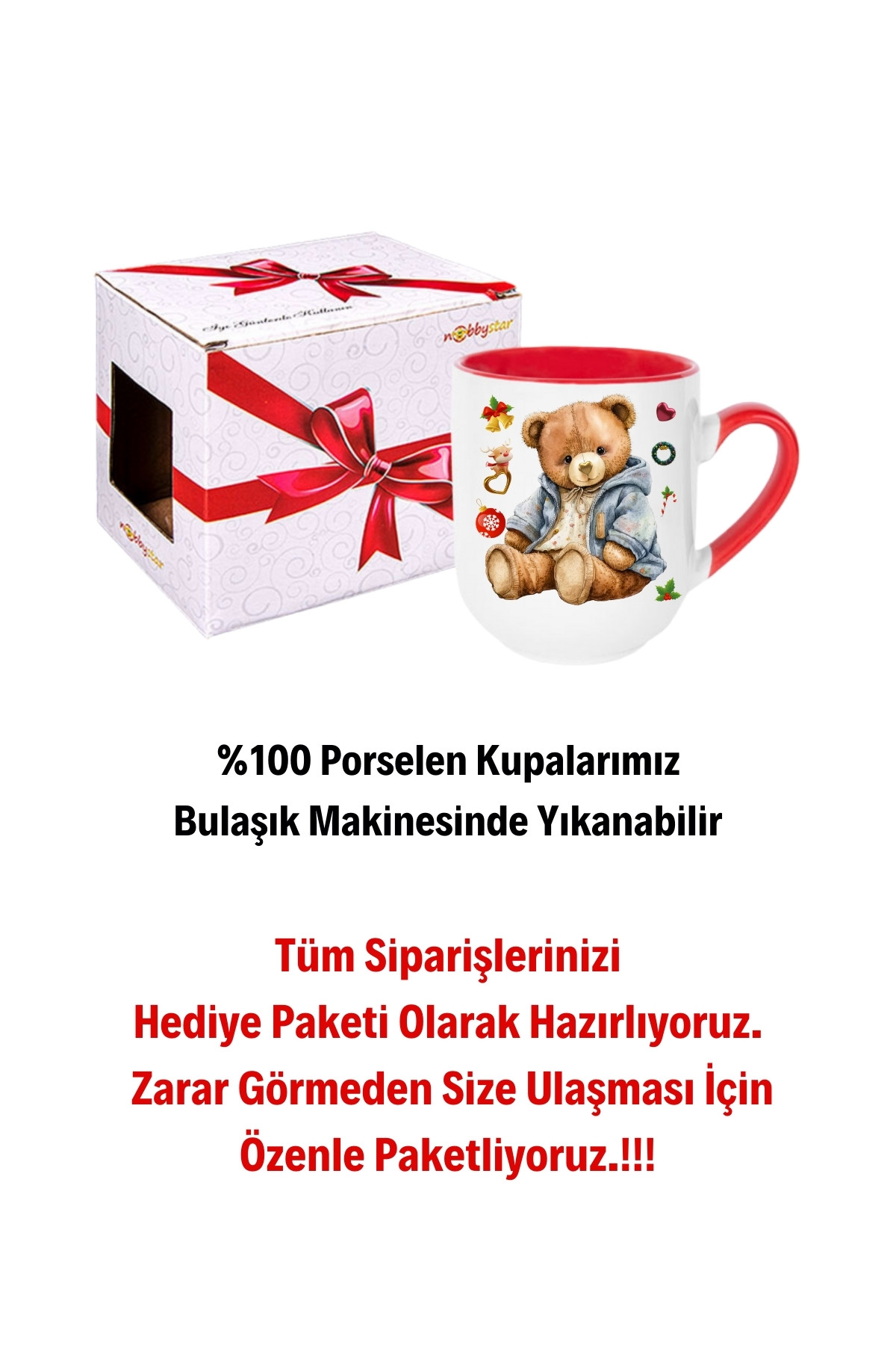 Yeni%20Yıl%20Oyuncak%20Ayı%20Teddy%20Bear%20Baskılı%20İçi%20Kırmızı%20Lüx%20Kupa%20Bardak%20Porselen%20Çay%20Kahve%20Fincanı