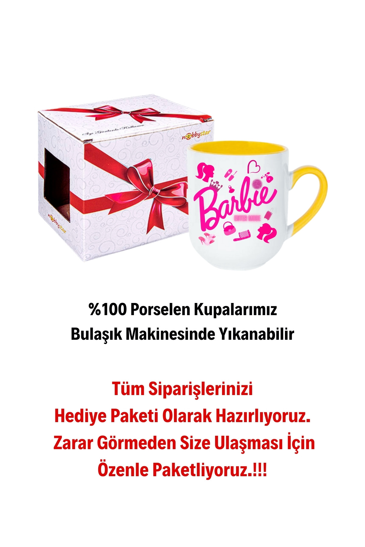 Enter%20Mode%20Barbie%20Baskılı%20İçi%20Sarı%20Lüx%20Kupa%20Bardak%20Porselen%20Çay%20Kahve%20Fincanı