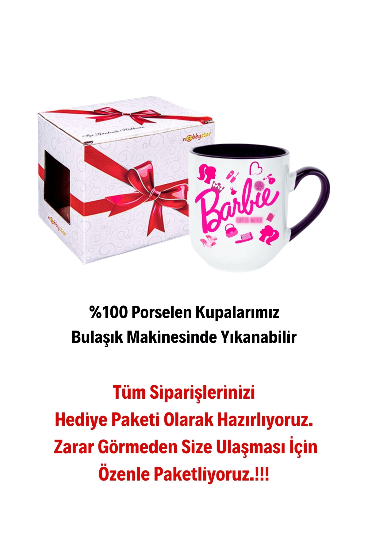 Enter%20Mode%20Barbie%20Baskılı%20İçi%20Siyah%20Lüx%20Kupa%20Bardak%20Porselen%20Çay%20Kahve%20Fincanı