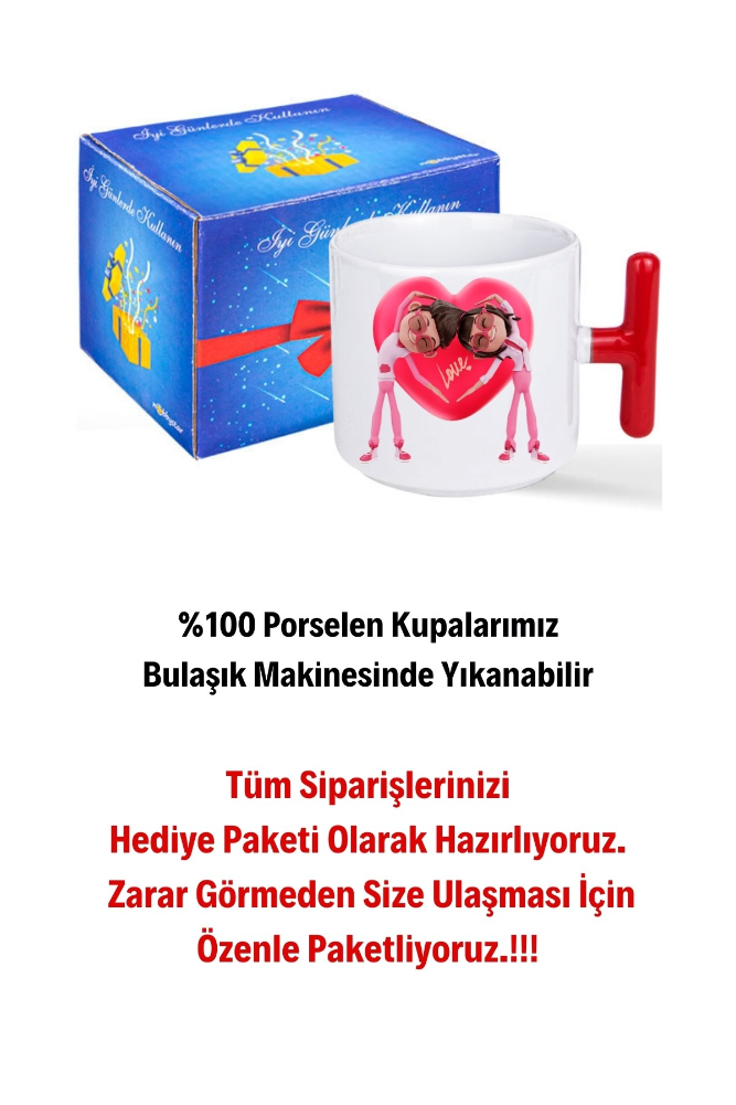 Mutlu%20Çiftler%20Love%20Kalp%20Baskılı%20Hediye%20Kırmızı%20T%20Saplı%20Kupa%20Bardak%20Porselen%20Çay%20Kahve%20Fincanı