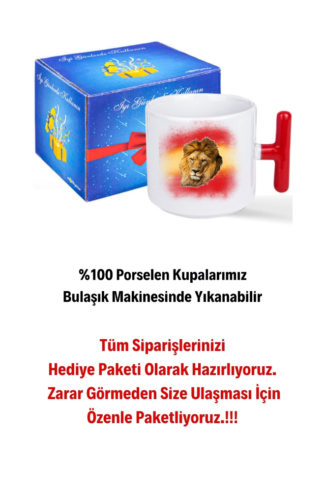 Taraftar%20Sarı%20Kırmızı%20Arslan%20Baskılı%20Kırmızı%20T%20Saplı%20Kupa%20Bardak%20Porselen%20Çay%20Kahve%20Fincanı