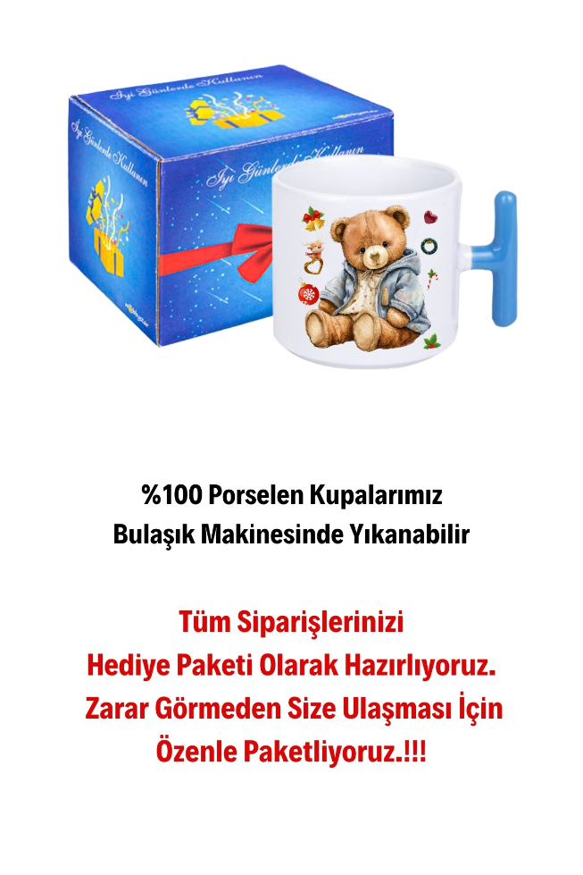 Yeni%20Yıl%20Oyuncak%20Ayı%20Teddy%20Bear%20Baskılı%20T%20Saplı%20Kupa%20Bardak%20Porselen%20Çay%20Kahve%20Fincanı