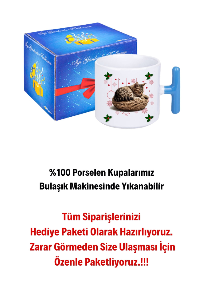 Yeni%20Yıl%20Uykucu%20Kedi%20Baskılı%20T%20Saplı%20Kupa%20Bardak%20Porselen%20Çay%20Kahve%20Fincanı