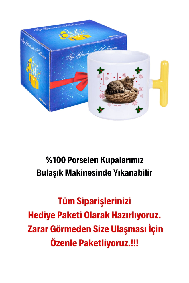 Yeni%20Yıl%20Uykucu%20Kedi%20Baskılı%20T%20Saplı%20Kupa%20Bardak%20Porselen%20Çay%20Kahve%20Fincanı