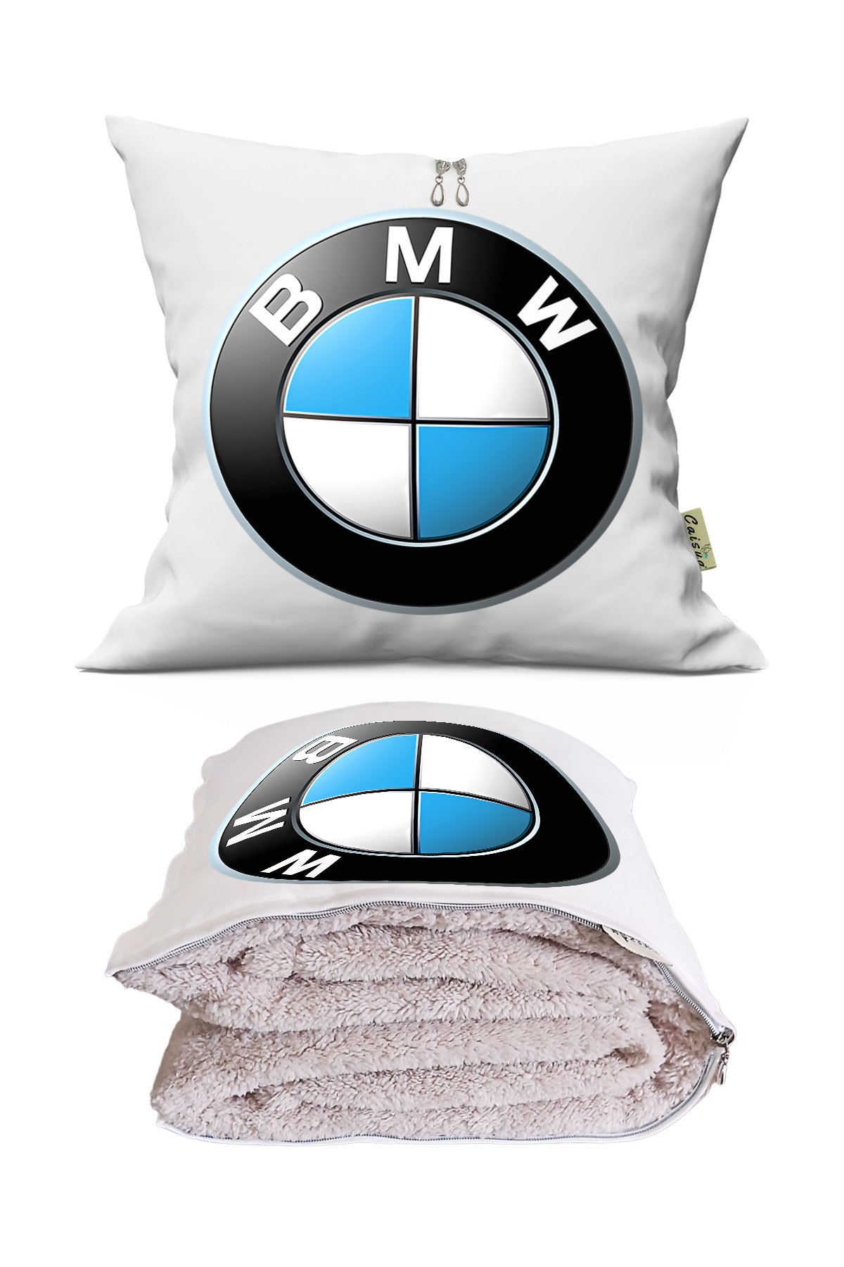 BMW%20Desen%20Baskılı%20Dekoratif%20Yastık%20Opsiyonel%20Battaniye