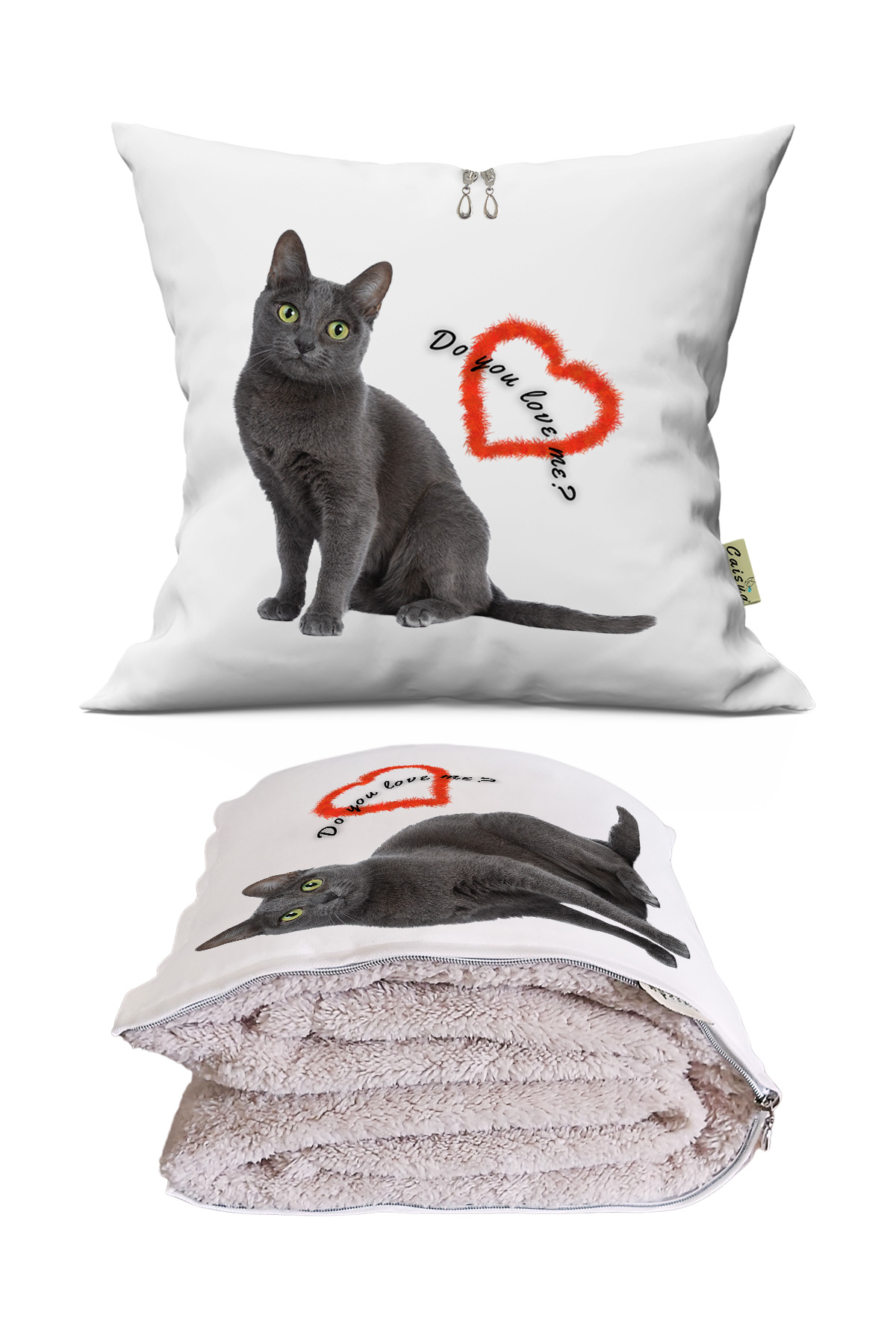 Sevimli%20Kedi%20Desenli%20İç%20Dolgusu%20Battaniyeli%20Araç%20İçi%20Opsiyonel%20Yastık%2036x36cm