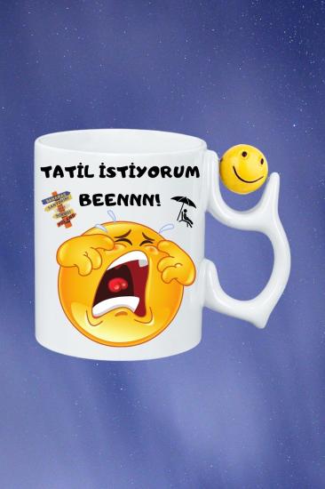 Baskılı Porselen Emoji Toplu Kupa Bardak Çay Kahve Fincanı