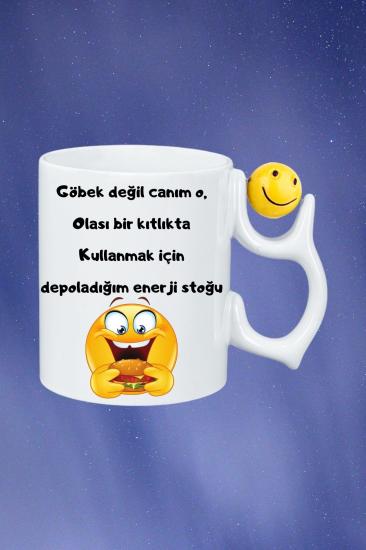 Baskılı Porselen Emoji Toplu Kupa Bardak Çay Kahve Fincanı