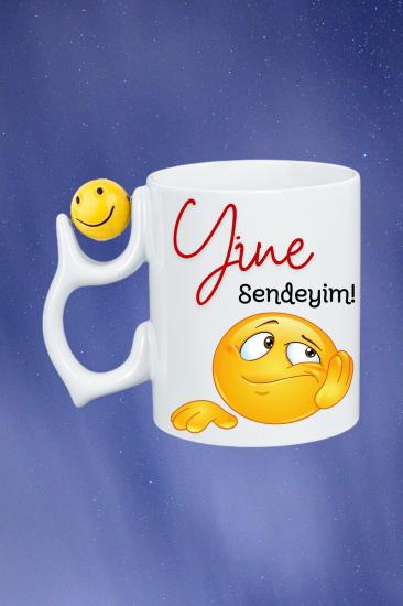 Baskılı Porselen Emoji Toplu Kupa Bardak Çay Kahve Fincanı