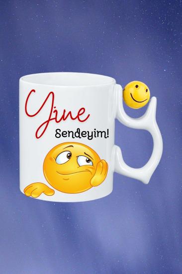 Baskılı Porselen Emoji Toplu Kupa Bardak Çay Kahve Fincanı