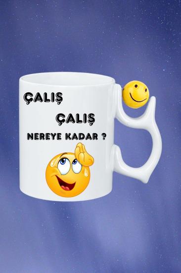 Baskılı Porselen Emoji Toplu Kupa Bardak Çay Kahve Fincanı