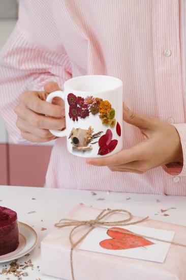 Baskılı Porselen Kupa Bardak Çay Kahve Fincanı